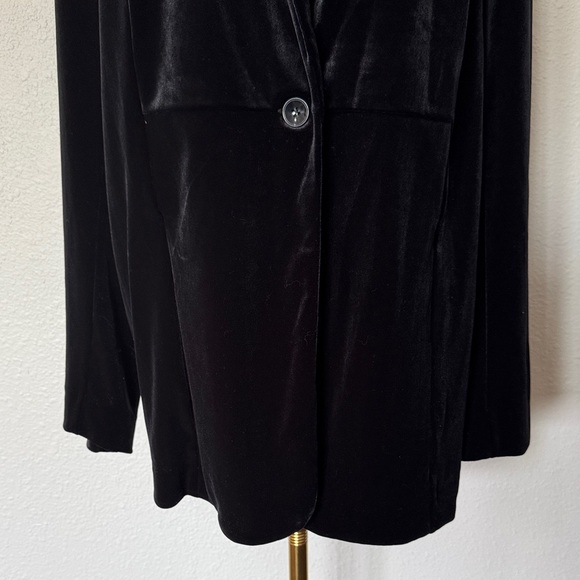 NWT J. Jill Black Velvet Single Button Blazer size Large Tall - Picture 4 of 13